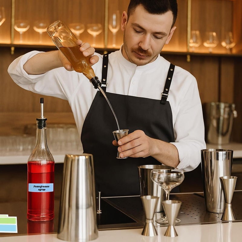 Tinsky 20 Pcs 32 oz Plastic Liquor Bottles Long Neck Bar Juice Pour Bottles with Liquor Pour Spout and Caps Snow Cone Syrup Bottles for Juice Alcohol - Image 2