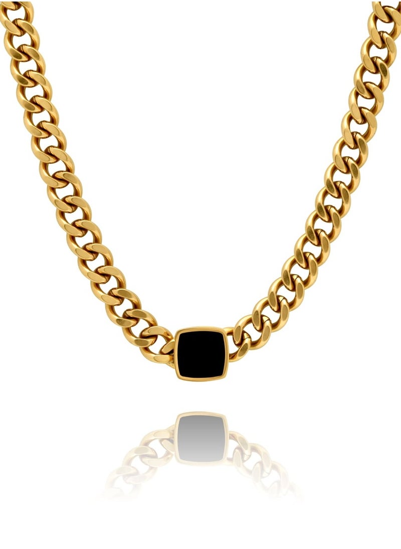 Clé de Lune - The Black Stone Chain Necklace - Image 1