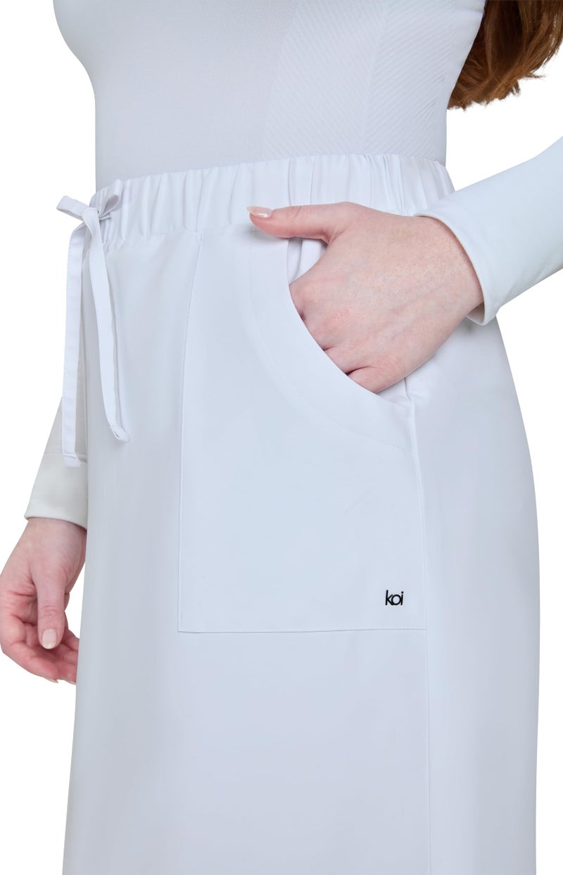 KOI Scrubs Essentials Defense Womenâ€™s Water Repellent 2-Pocket Skirt White XX-Small - Image 3