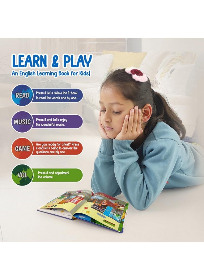 أن أتش آر كتاب صوتي تفاعلي للأطفال من NHR Kids I: الحروف الإنجليزية، والكلمات، والأرقام، والأشكال، والحيوانات، والأصوات الصوتية بطريقة مرحة وغامرة I تصميم ملون وممتع (متعدد الألوان)  - Image 3
