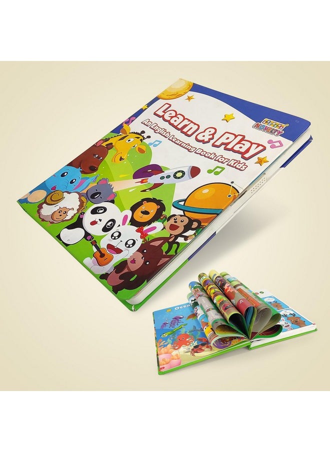 أن أتش آر كتاب صوتي تفاعلي للأطفال من NHR Kids I: الحروف الإنجليزية، والكلمات، والأرقام، والأشكال، والحيوانات، والأصوات الصوتية بطريقة مرحة وغامرة I تصميم ملون وممتع (متعدد الألوان)  - Image 1
