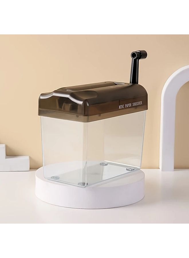 Knight Dark Manual Paper Shredder Hand Cranked Desktop A6 With Transparent Design For Home Office - Image 1