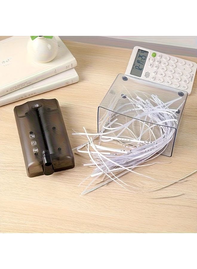 Knight Dark Manual Paper Shredder Hand Cranked Desktop A6 With Transparent Design For Home Office - Image 4