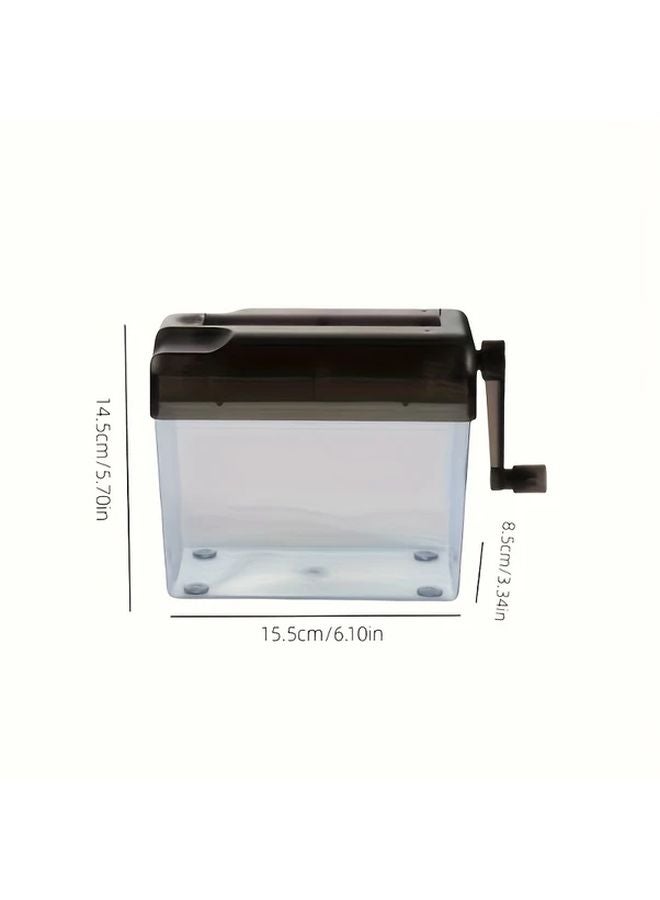 Knight Dark Manual Paper Shredder Hand Cranked Desktop A6 With Transparent Design For Home Office - Image 3