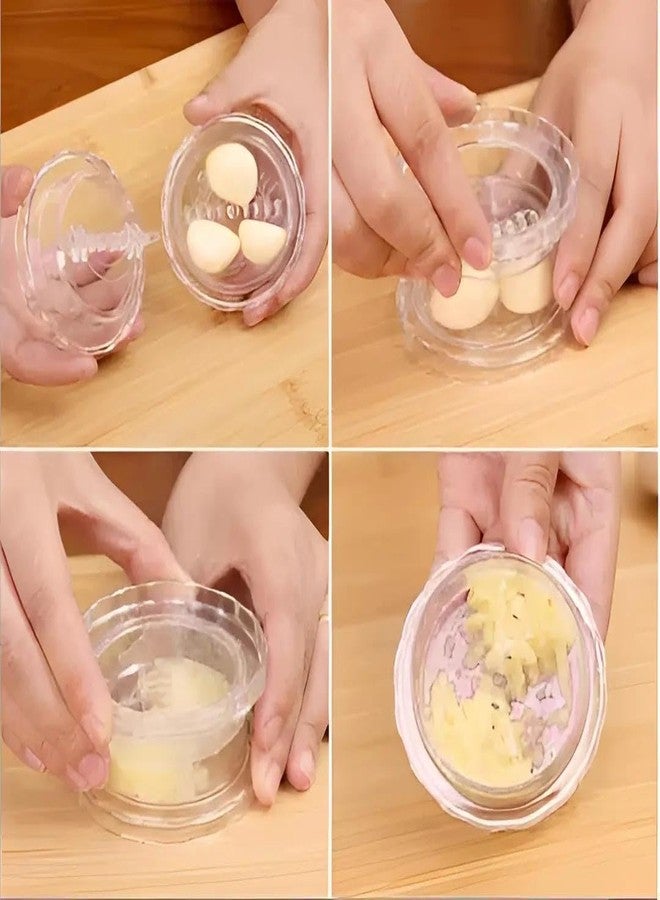 Turutu Transparent Manual Garlic Twist, Multi-Functional Mincer & Grinder for Garlic, Onion, Ginger, Herbs, Nuts, Impact Resistant Kitchen Gadget & Home Accessory - Image 5