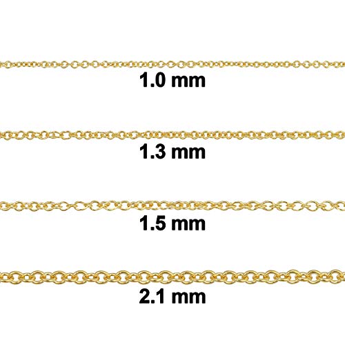Kooljewelry Womens Chain Elegant - 14k Gold Filled Cable Chain Necklace, Spring Ring Clasp - Image 2