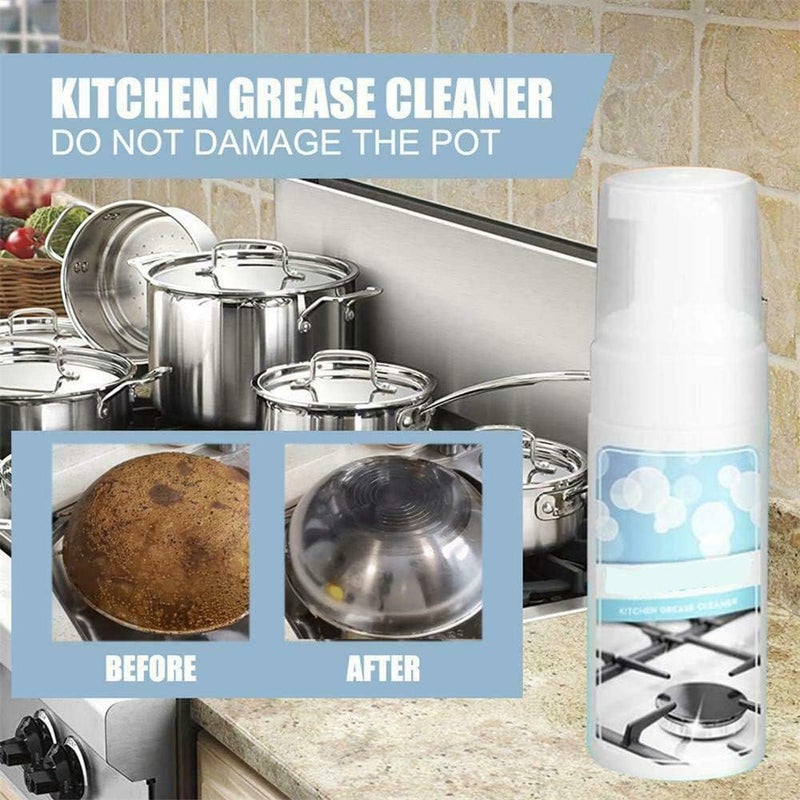 klarako Kitchen Grease Cleaner Spray, 200ml All-purpose Rinse-free Cleaning Spray, Multi-purpose Stainless Steel Stain Removal All-Purpose Bubble Cleaner (1pcs) - Image 2