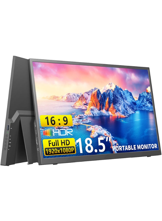 18.5 Inch Portable Monitor 1080P HDR Screen with 100Hz Refresh Rate, Low Blue Light, 8Bit Color, External Display for Phone Laptop PS5 Switch – Foldable 90° Stand - Image 1