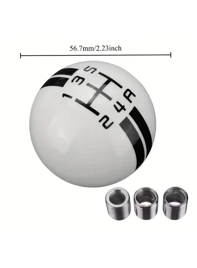 White And Red 5 Speed Manual Transmission Shift Knob Replacement Shifter Lever Head - Image 2