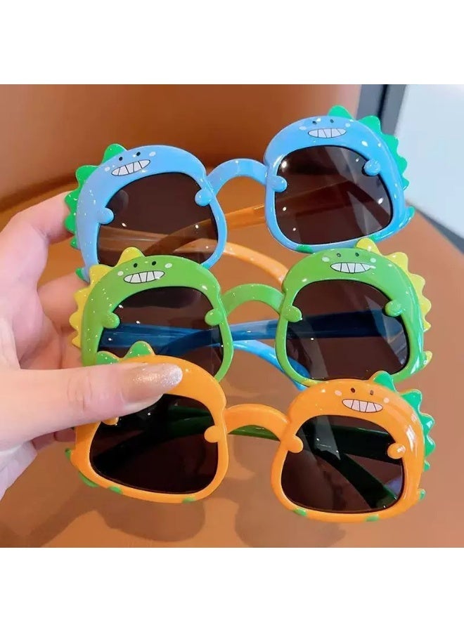 Dinosaur Cartoon Kids Sunglasses - Lightweight, Flexible - for Toddlers Age 2-6 - Image 2