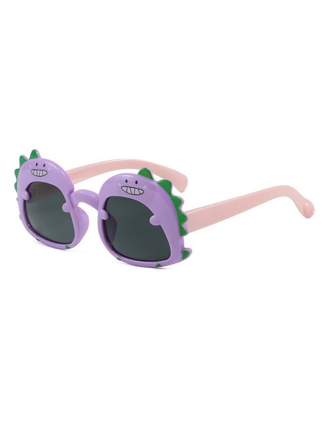 Dinosaur Cartoon Kids Sunglasses - Lightweight, Flexible - for Toddlers Age 2-6 - Image 1