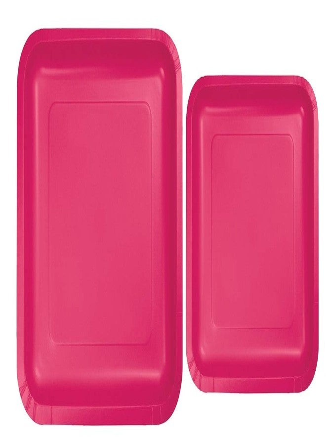 Oojami Pink Paper Plates Set – 100 Count Disposable Party Plates, 50 9-Inch Dinner & 50 7-Inch Dessert Plates, Sturdy Pink Party Plates for Birthdays, Baby Showers, Bridal Showers, Events - Image 4