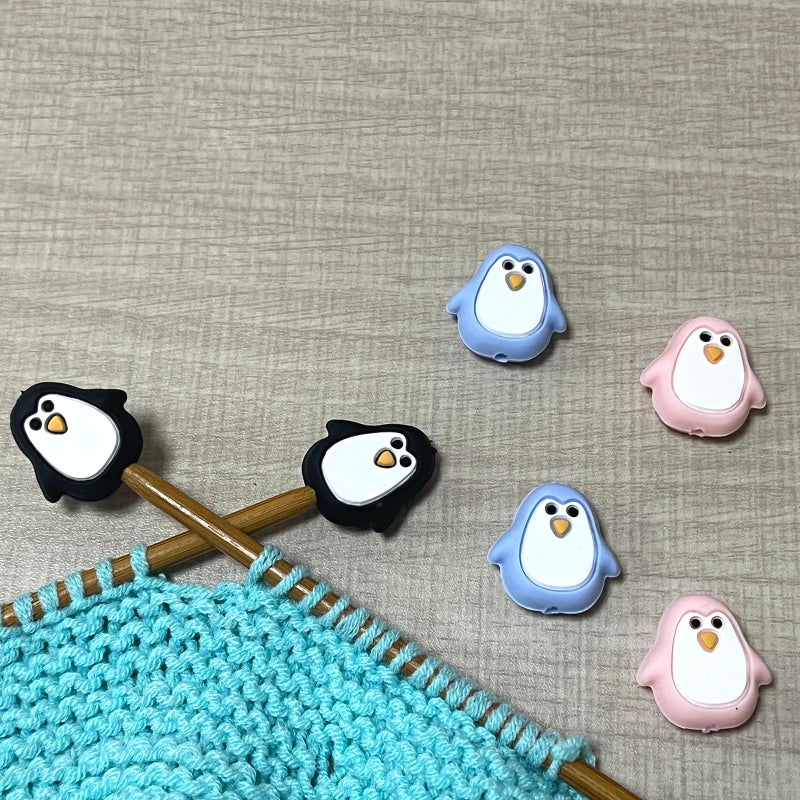 SPANSEE 6 PCS Penguin Knitting Needle Point Protectors, Knitting Needle End Caps, Stitch Stoppers for Knitting Needles, Knitting Accessories fit Size 2.5-13 (3mm-9mm) Needles - Image 3