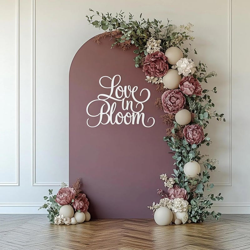 QENWWENG Love is in Bloom Sign for Backdrop,Bridal Shower Decorations for Wildflower Wedding Shower Background,Spring Floral Engagement Wedding Bachelorette Party Decor Supplies Photo Booth Props - Image 3