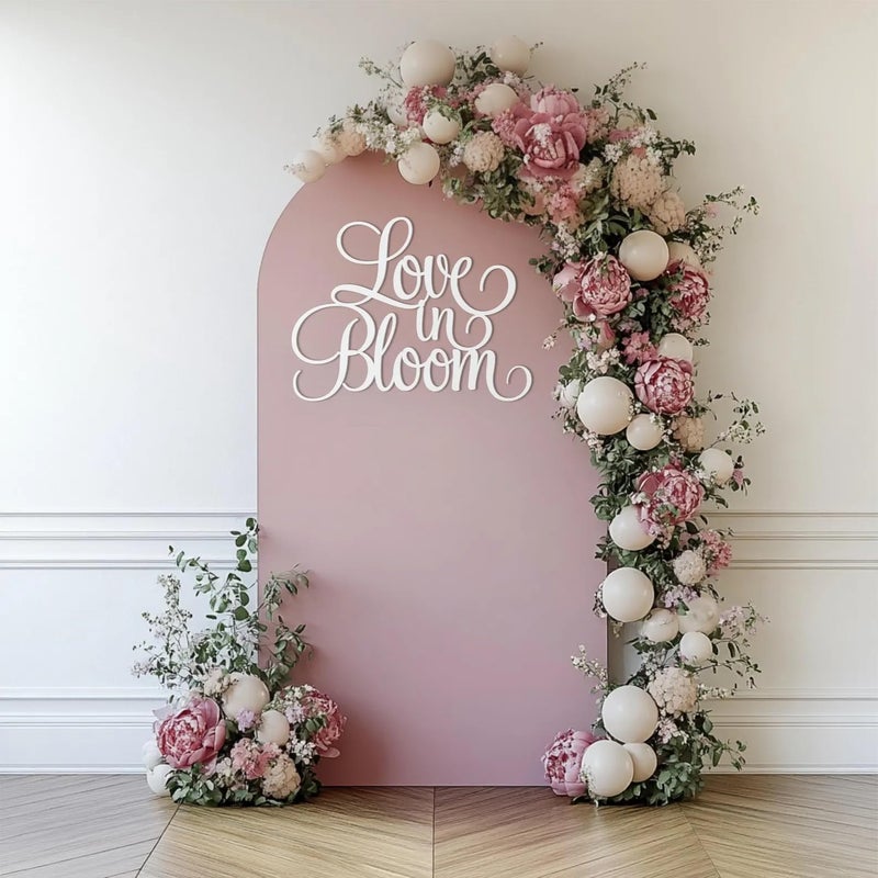 QENWWENG Love is in Bloom Sign for Backdrop,Bridal Shower Decorations for Wildflower Wedding Shower Background,Spring Floral Engagement Wedding Bachelorette Party Decor Supplies Photo Booth Props - Image 2