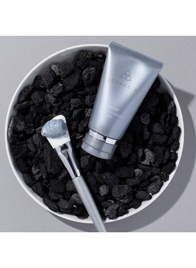 CosMedix Detox PM Activated Charcoal Overnight Purifying Face Mask | For Deep Cleansed Pore Refined And Detoxified Skin 74g - Image 3