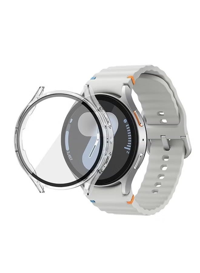 Screen Protector Case 44mm for Samsung Galaxy Watch 7, 2 in 1 Samsung Galaxy Watch 7 Case with Tempered Glass Hard PC Shockproof Cover，Full Coverage Soft TPU Case Protective Screen Cover  - Image 1