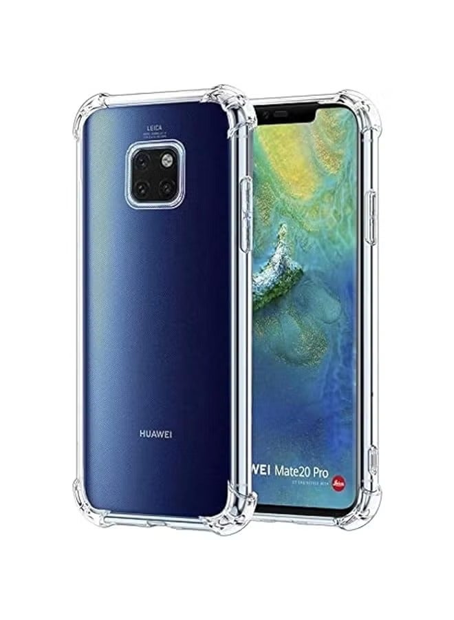 بروماس حافظة ممتصة للصدمات متوافقة مع هاتف هواوي ميت 20 برو، غطاء ممتص للصدمات ناعم من مادة البولي يوريثان الحراري، غطاء شفاف شفاف مقاوم للصدمات - Image 1