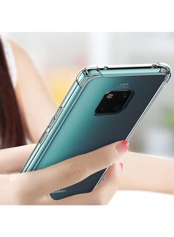 بروماس حافظة ممتصة للصدمات متوافقة مع هاتف هواوي ميت 20 برو، غطاء ممتص للصدمات ناعم من مادة البولي يوريثان الحراري، غطاء شفاف شفاف مقاوم للصدمات - Image 3