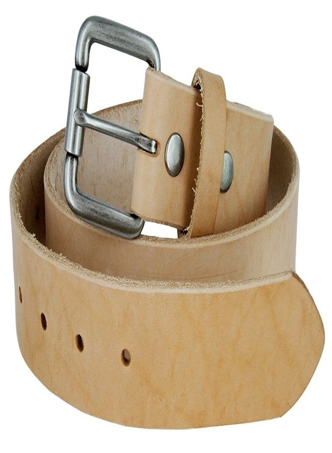 Belts.com Natural Finish Full Grain Leather Belt with Roller Buckle 1 1/2" (Natural,36) - Image 3