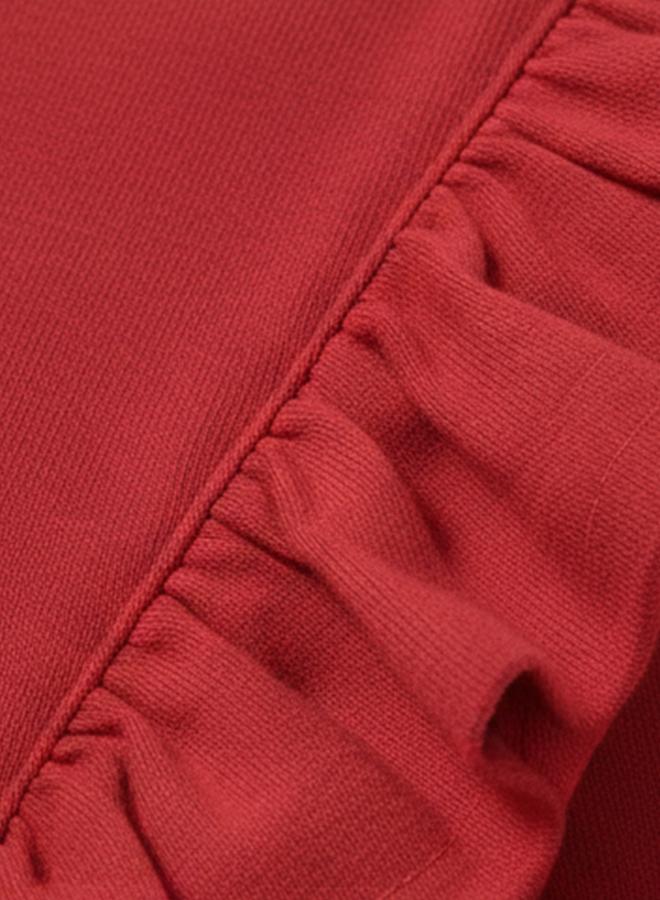 Take Two Girl's Solid Ruffle Detail Round Neck Long Sleeve Top - Image 3