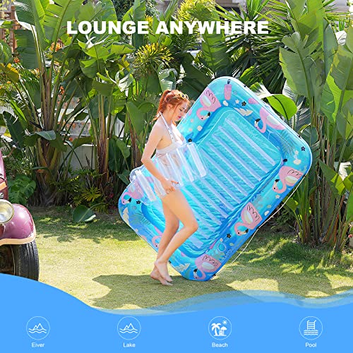 NOCCUR Inflatable Tanning Pool for Adults Inflatable Tanning Pool Pool Floats Adult SizePool Floats Lounger with Comfort PillowSuntan TubTanning Pool Raft Tub for Swimming - Image 5