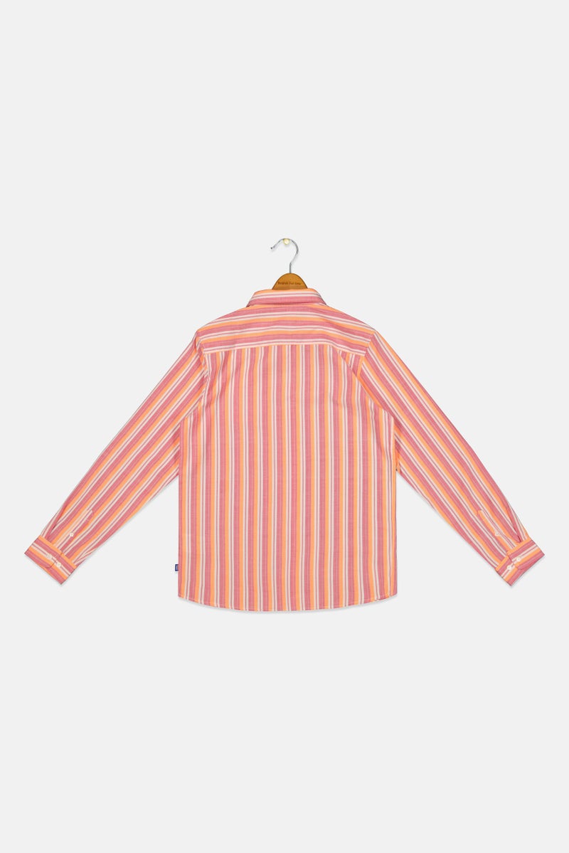 JACK & JONES Kids Boy Stripe Long Sleeve Casual Shirt, Multicolor - Image 3