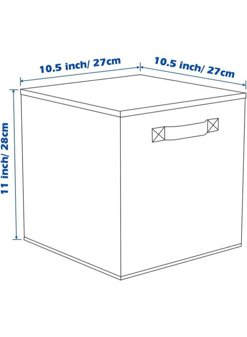 Six black foldable fabric square storage boxes with handles, measuring 27×27×28 cm. - Image 2