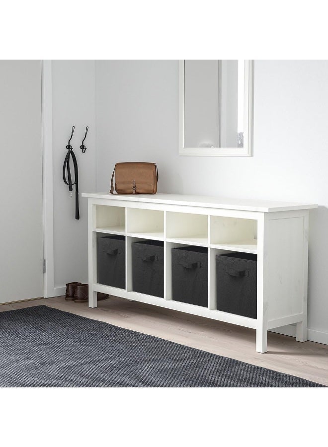 Six black foldable fabric square storage boxes with handles, measuring 27×27×28 cm. - Image 5