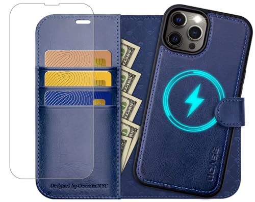 OCASE for iPhone 12 Pro Max Case Detachable Wallet Case with Card Holder, [2 in 1] PU Leather Flip Folio Case with RFID Blocking Stand Shockproof Phone Cover 6.7 Inch, Blue - Image 1
