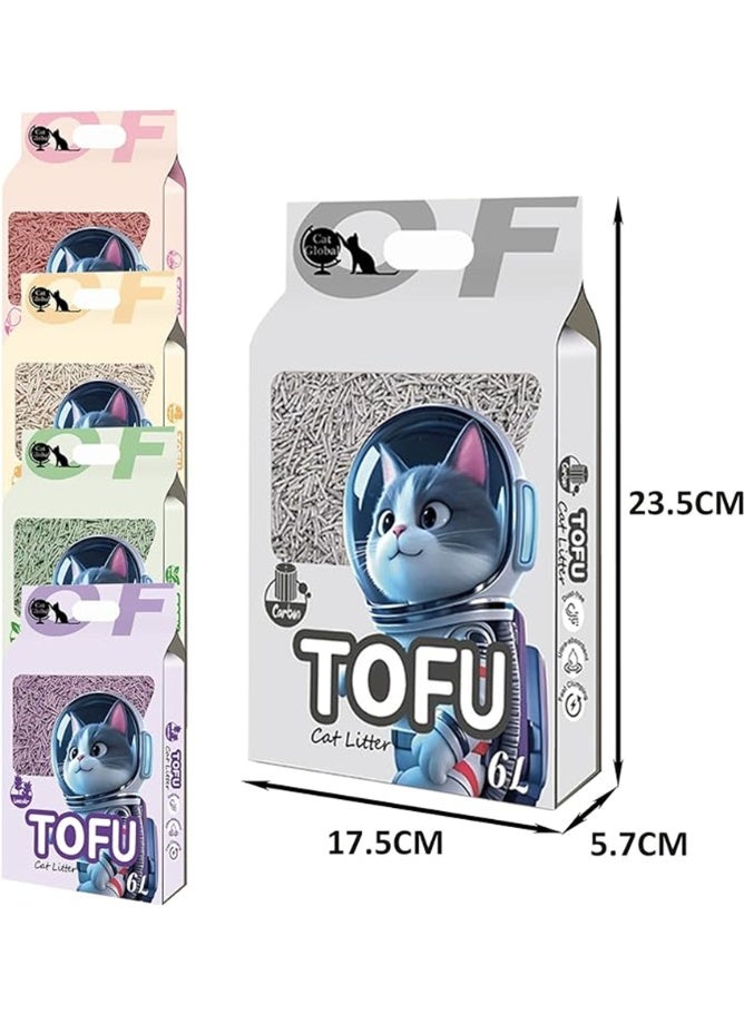 3 حزمة نفايات القط التوفو ، نفايات القط المتجمعة القابلة للشطف 100٪ الفاصوليا الطبيعية ، نفايات البنتونيت الممتصة للغاية المعطرة ، الغبار المنخفض ، العطرة الطازجة ، التحكم في الرائحة (3Pack × 6L ، اللافندر) - Image 5