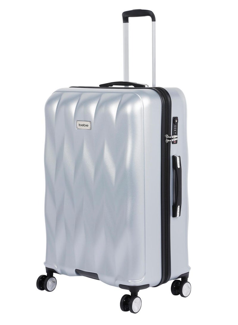 BEBE Ellise Hardside Luggage on Wheels for Unisex | Ultra Lightweight ABS on with Spinner Wheels 4 Color Silver - Image 1