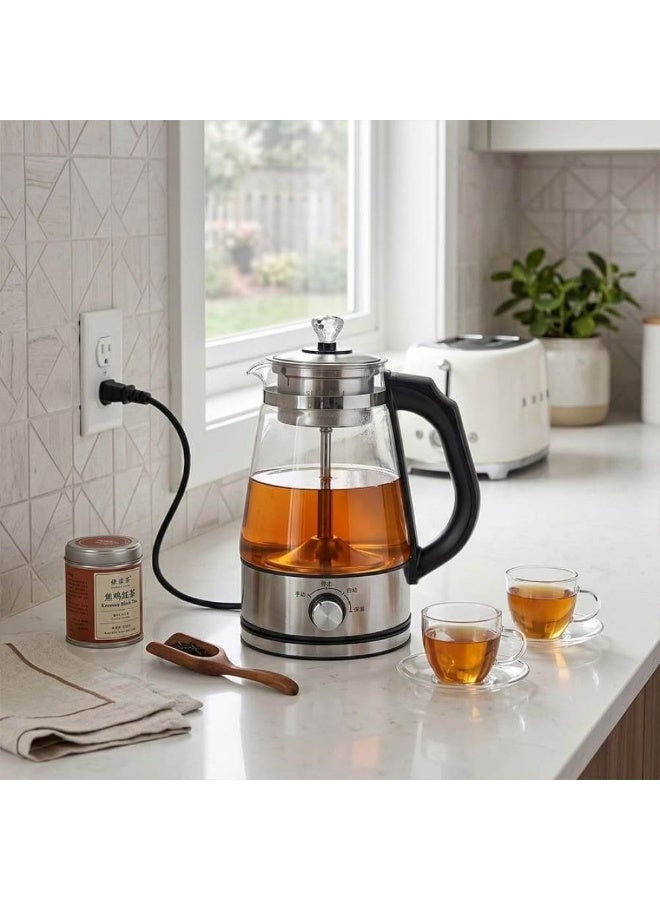 1.8L Glass Electric Kettle (1500W) with Tea Infuser – Features Keep-Warm Function and Auto-Shutoff; Stainless Steel Electric Kettle for Tea and Coffee. - Image 2