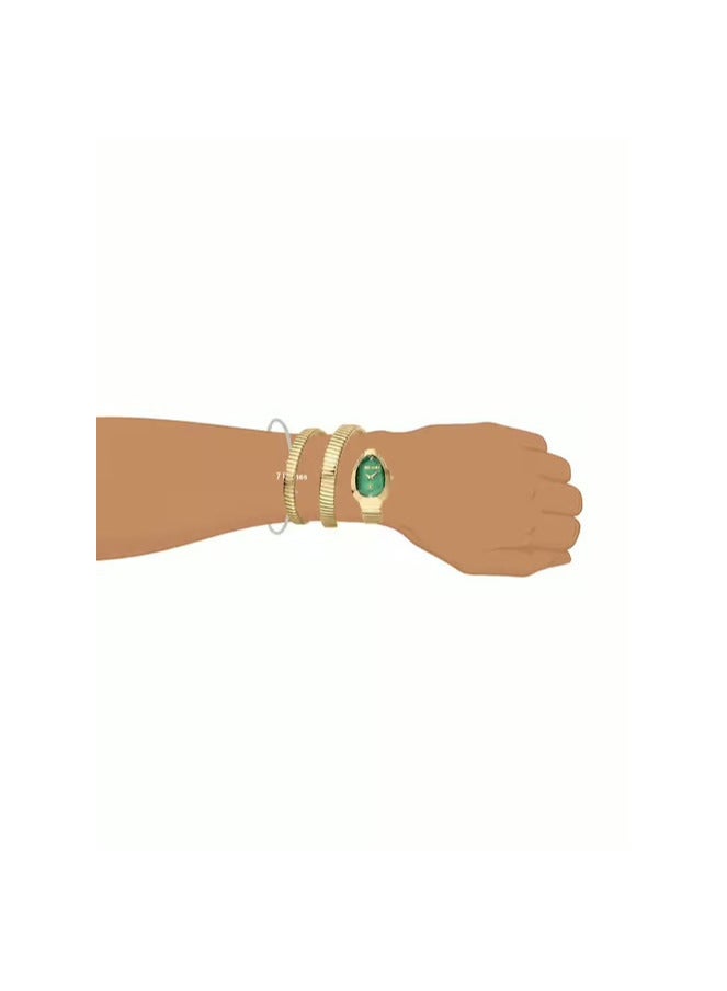 Just Cavalli ساعة جوست كافالي للنساء بتصميم ثعبان بقرص أخضر ولون ذهبي - JC1L209M0045 - Image 4