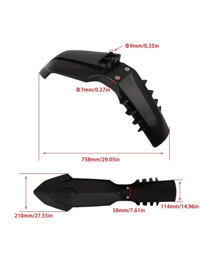 Universal Motorcycle Front Fender Splash Guard PP Protector Cover For Dirt Bike Mud Protection Black - Image 2
