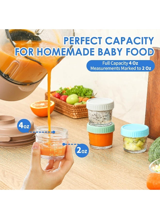 DRKIO 6 Pack Glass Baby Food Storage Containers - 4 Oz Baby Food Jars with Lids - Image 3
