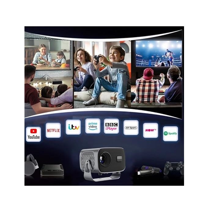 Portable Mini Projector – Compact 3D LED Home Theater with Full HD 720P & Smart TV Support - Image 4