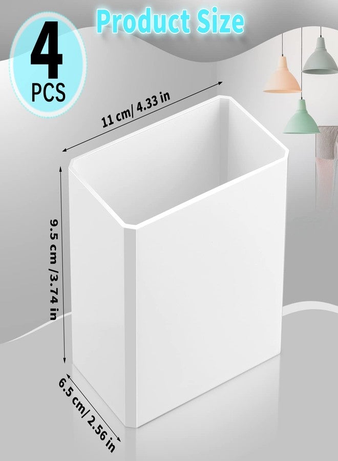 Suclain 4 Pcs Wall Mounted Organizer Non-Drilling Adhesive Floating Shelf White Wall Bin Organizer Hanging Storage Containers for Bedroom Bathroom Kitchen Office - Image 2