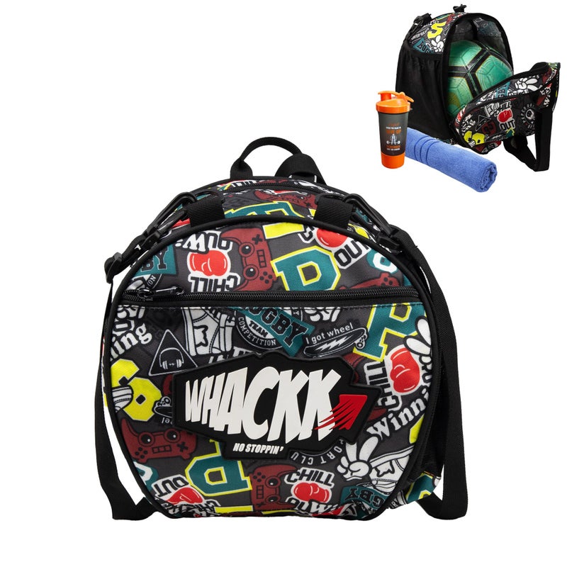 WHACKK Attack Soccer 12L Rugby Football Equipment Bags|Basketball Volleyball Bags |Adjustable Strap Backpack |Easy Access Pocket Mesh Bottle Holders | Ball Bag |Kitbag |Bag - Image 3