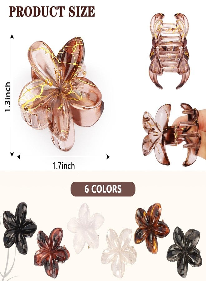 CUBACO 6 Pcs Small Flower Hair Clips for Women Girls 1.57 Inch Cute Hair Clips Hawaiian Flower Decorative Hair Clip Plumeria Hibiscus Claw Clips for Thin Hair Non Slip Hair Accessories - Image 3