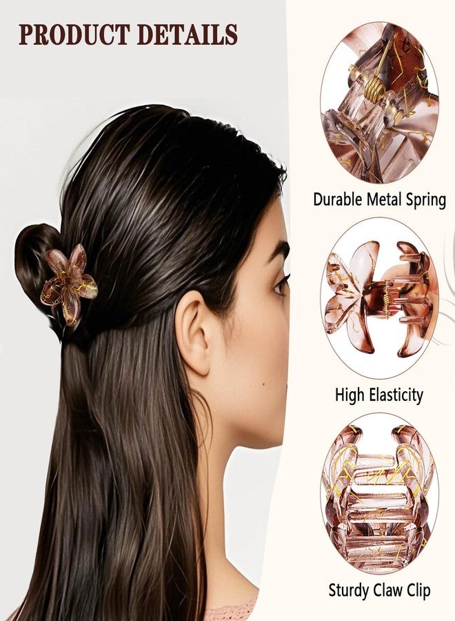 CUBACO 6 Pcs Small Flower Hair Clips for Women Girls 1.57 Inch Cute Hair Clips Hawaiian Flower Decorative Hair Clip Plumeria Hibiscus Claw Clips for Thin Hair Non Slip Hair Accessories - Image 4