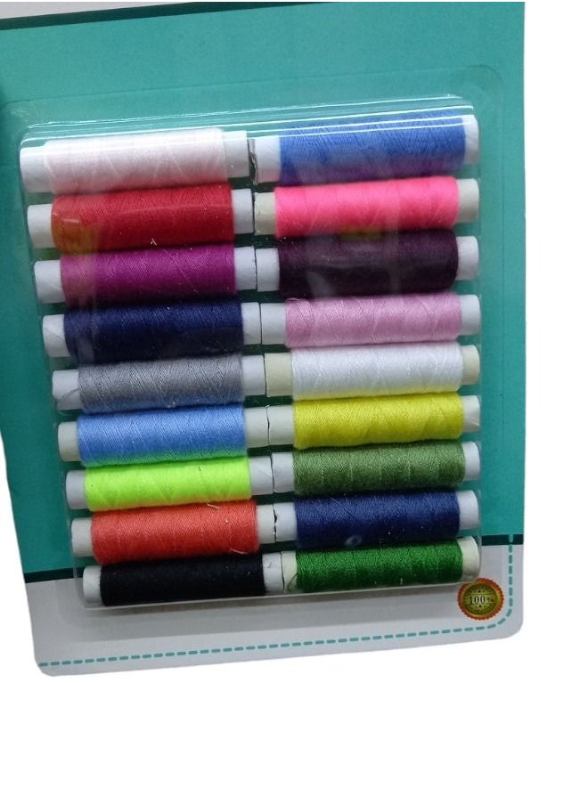 ITALO 18-Piece of Spun Polyester Sewing Thread For General Sewing And Repair Purpose Multi Colour Approx 50 Meter Per Reel  - Image 3