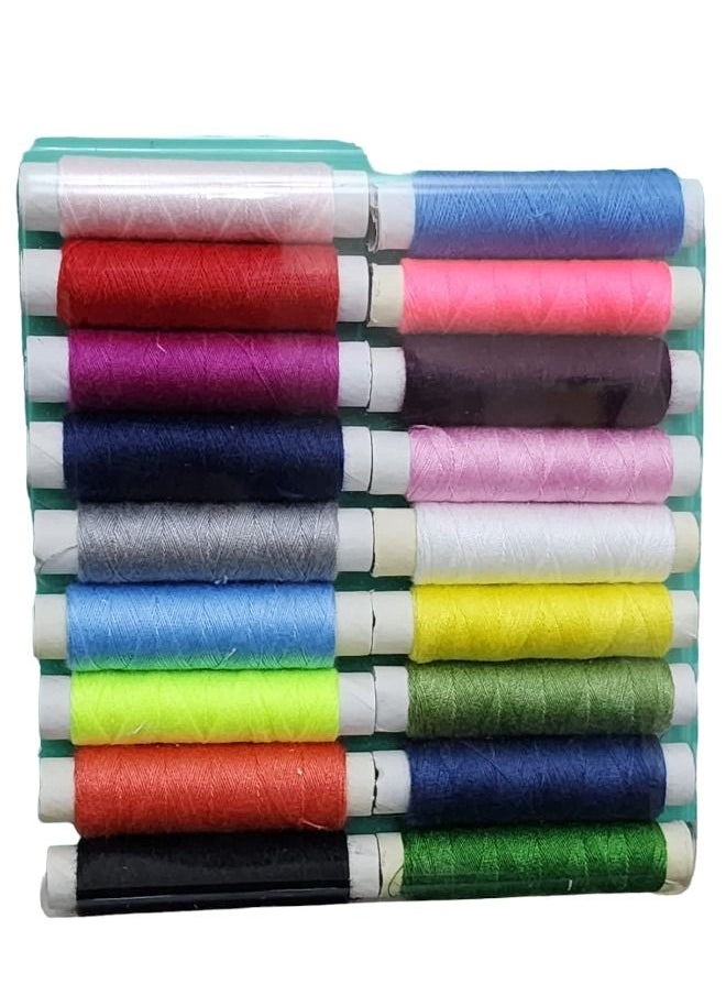 ITALO 18-Piece of Spun Polyester Sewing Thread For General Sewing And Repair Purpose Multi Colour Approx 50 Meter Per Reel  - Image 2