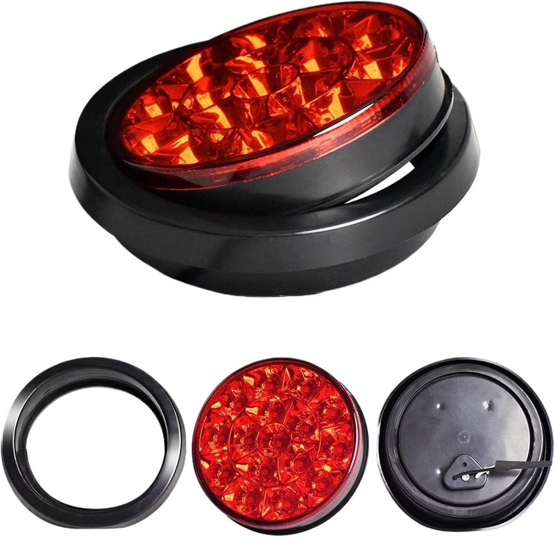 Truck Trailor LED Tail Lamp 16LEDs Red Yellow White 12V 24V Car Lorry Pickup Rear Turn Signals Brake Stop Backup Reverse(2PCS Yellow Lamps) - Image 3
