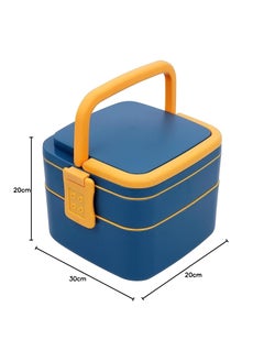 Yanmai Yanmai Portable Double-Layer Lunch Box - Stackable with Carrying Handle and Spoon, Multicolor  - Image 5