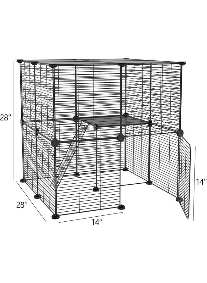 Generic Large three-layer pet cat litter dog litter cat cage with cat litter DIY small pet litter  - Image 2