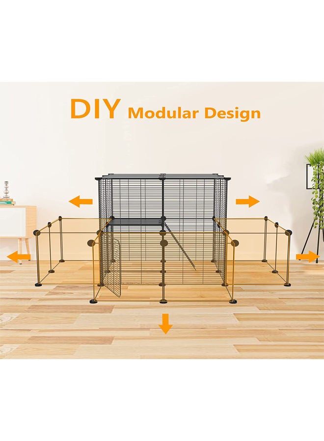 Generic Large three-layer pet cat litter dog litter cat cage with cat litter DIY small pet litter  - Image 3