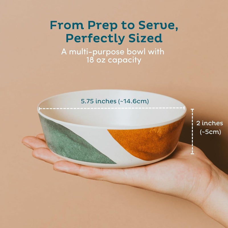Nook Theory 4 Pack Bamboo Bowls  18 Oz Reusable Toddler and Kids Bowl Dishwasher Safe  Not Microwavable Bamboo Dishes Wildflower - Image 3