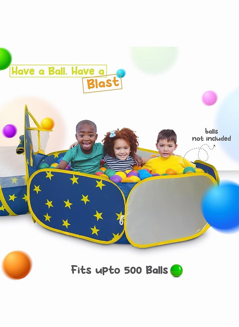Generic - Kids Play Tent Tunnel Game Tent Baby Toys Tent for Children Foldable Play House Gaming Toy 3 in 1 Play Tent with Crawl Tunnel for Boys, Girls, Babies, Toddlers & Pets (KT03) - Image 1