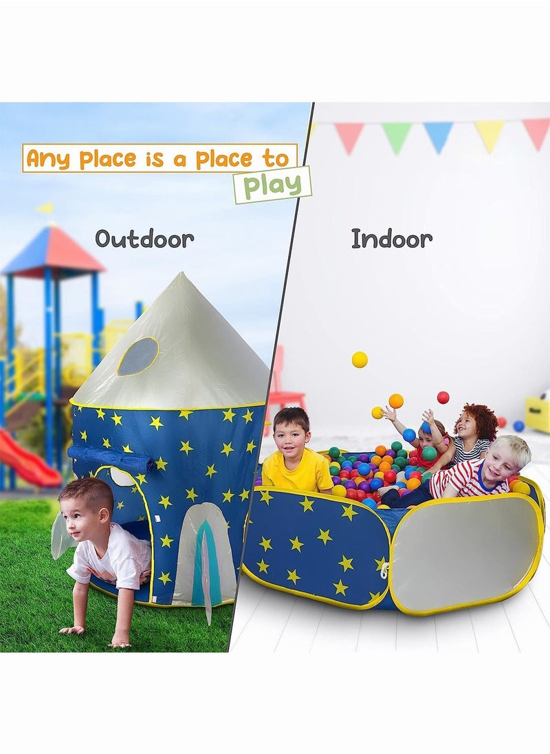 Generic - Kids Play Tent Tunnel Game Tent Baby Toys Tent for Children Foldable Play House Gaming Toy 3 in 1 Play Tent with Crawl Tunnel for Boys, Girls, Babies, Toddlers & Pets (KT03) - Image 1